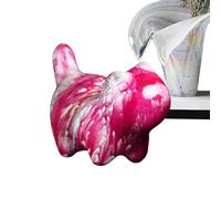 Uonguon Cat Figurines, Wooden Cat Statue, 1.89x1.42x0.91 Inches Carved Floating Paint Decor, Cute Small Art Crafts for Shelf Display, Bookcase, Bedside, Dining Table, Collector Home Accents