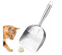 Uonguon Cat Litter Scoop, Stainless Steel Cat Scooper for Litter Box, Ergonomic Handle & Hollow Sand Sifter, Pet Supplies for Clean, 12.8x5.31x1.57 Inches, Portable and Sturdy