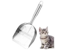 Uonguon Cat Litter Scoop, Stainless Steel Cat Scooper for Litter Box, Ergonomic Handle & Hollow Sand Sifter, Pet Supplies for Clean, 12.8x5.31x1.57 Inches, Portable and Sturdy