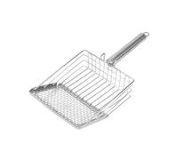 Uonguon Cat Scooper for Litter Box, Stainless Steel Poop Scooper, Large Ergonomic Handle, Hangable Multifunctional Scoop, Ideal for Home, Cattery, Pet Shop, Easy Waste Removal