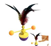 Uonguon Cats Feather Ball Toys, Kitten Tumbling Rotating Cat Toy Exercise, Pouncing Pet Teaser, Indoor Kitten Activity Supplies for Fun and Engagement, 6.5x9.06 Inches