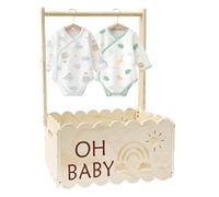 Uonguon Cesta de ducha para bebé, de regalo decorativa con asa, 19,92 x 13,39 x 8,98 pulgadas, elegante, plegable, opciones de color rosa neutro, para hija, familia, pregnancy, pantalla de ducha