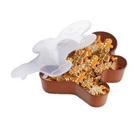 Uonguon Christmas Snack Tray - Festive Holiday Treat Organizer, Winter Party Serving Storage, Clear Lid Display Feature for Desserts Table Events, Seasonal Kitchen Décor, 9.84x11.81x1.97 Inches