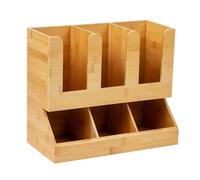 Uonguon Coffee Bar Organizer, Wooden Tea Station, 11.5 inches Commercial Condiment Rack, Compact Space Saving, Sturdy Craftsmanship, Ideal for Restaurants, Outdoor Cafes, Home Breakrooms