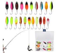 Uonguon Cucharas De,21 Piezas de Cebo con Anzuelo - Carnadas Giratorias para | para Agua Salada, Agua Dulce, Ríos, Lagos, Estanques, Noche, Mañana,