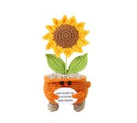 Uonguon de Ganchillo, Flor Motivacional, Flor Artificial Tejida a Mano de 5.9 Pulgadas, diseño de Suave, Mensaje edificante, estantería, mesita de Noche, decoración de