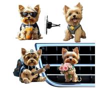 Uonguon Difusor de fragancia para coche para clips de ventilación, difusor de acrílico 2D, 4 unidades, linda figura de perro, fragancia para coche, para, interior, hogar, camión, remolque, todoterreno