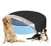 Uonguon Dog Pool Cover, Round Pet Pools Cover for Dogs Cats, Dustproof and Sunproof Trampoline Guard at Outdoor Garden, Balcony, Beach Deck, Yard, Park Use to Pets, Adults, Kids, Color Black