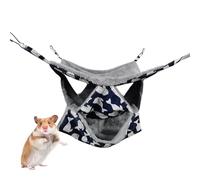 Uonguon Ferret Hammock - Soft Washable Small Animal Bed, Double Layer Cage Accessory, Breathable Plush Sleeping Nest for Chinchilla Bunny Parrot, Pet Comfort Hammock, 13.78x13.78 Inches