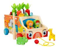 Uonguon Fine Motor Skills Toys, Shape Sorting Game, Educational Developmental Coordination Toy, Wooden Harvest Toy, Ideal for Kids, Preschool, Homeschool Learning, 9.84x6.1x4.61 Inches