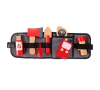 Uonguon Firefighter Toys, Pretend Play Set, Educational Career Props, Wooden Accessories, Storage Bag Included, Perfect For Kids, Boys, Girls, Halloween, Birthday