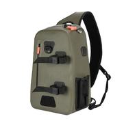 Uonguon Fishing Sling Bag, Waterproof Fishing Gear Bag, Heavy Duty Multi Functional Jig Tool Daypack, Lightweight Casual Slim Chest Backpack for Outdoor Sport,14.57x9.06x5.51 Inches