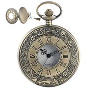 Uonguon Hand Wind Mechanical Pocket Watch with Chain, Roman Numerals Scale, Classic Design For Adults, For Graduation, Birthday, and Father's Day Decoration and Present Ideas