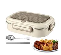 Uonguon Insulated Food Container, Hot Food Stainless Steel Lunch Box, 9.06x6.5x2.95 inches Leak Proof Odor-Resistant Divided, Microwavable and Portable for Daycare, Beach, Backpacking School