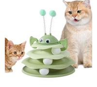 Uonguon Juguete para gatos para el apartamento - Lindo juego de torre teaser | 3 niveles de enriquecimiento de placa giratoria para gatos de apartamento | para gatitos estimulación mental movimiento