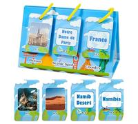 Uonguon Learning Flash Cards - Famous Scenic Attractions, Educational World Landmark Photos with Descriptive Facts, Geography Study Deck, Preschool Culture Resource, Global Travel Trivia for Kids