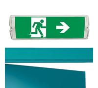 Uonguon Lighted Exit Sign - Urgent Evacuation Light, 13.78x4.33x2.17 Inches LED Safety Indicator with Battery, Fire Warning Lamp, Super Bright Directional Symbol for Supermarket Warehouse Office