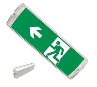 Uonguon Lighted Exit Sign - Urgent Evacuation Light, 13.78x4.33x2.17 Inches LED Safety Indicator with Battery, Fire Warning Lamp, Super Bright Directional Symbol for Supermarket Warehouse Office