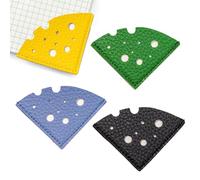 Uonguon Marcapáginas de cuero | Juego de 4 clips de soporte para forma de queso | Marcapáginas para hombres | para estudio bíblico, grupos de lectura, profesores, estudiantes, como regalo de