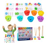 Uonguon Math Beads Set, Number Learning Tool, Colorful Counting Game with Visual Bead Board, Safe Educational Kit for Early Math Skills, Montessoris Toy for Children's Day Homeschool Classroom