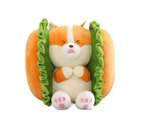Uonguon Plush Dog Doll, Cartoon Burger Bunny Stuffed Animal, Soft Cuddly Cushion, Adorable Sleeping Companion, Ideal for Kids, Toddler and Teens, 9.84x9.84 Inches