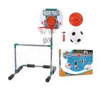 Uonguon Pool Basketball Hoop, Floating Pool Soccer Goal, 17.72x21.65x27.56 Inches Double Sports Water Toy Set for Backyard, Garden, Lawn, Beach, Outdoor Events, Adults, Teens, Family Summer Vibes