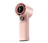 Uonguon Portable Handheld Turbo Fan, Digital Display Mini Blower, 100 Speed Rechargeable Cooling Device, Quiet Personal Fan for Travel, Camping, Bedroom, Workplace, Gray, Pink and White Color