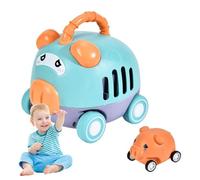 Uonguon Press and Go Car, Pressing Sliding Friction Vehicle, Animal Race Vehicle, Fine Motor Skills, Fun, Interactive Toy for Kids, Sturdy Construction, 4.33x4.33x3.54 Inches