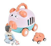 Uonguon Press and Go Car, Pressing Sliding Friction Vehicle, Animal Race Vehicle, Fine Motor Skills, Fun, Interactive Toy for Kids, Sturdy Construction, 4.33x4.33x3.54 Inches