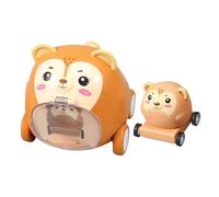 Uonguon Press and Go Car Toys, Cartoon Animal Vehicle, Adorable Novelty Kids Play Car for 1 to 2 Year Old Toddler Boys, Fun Interactive Toy, Early Development, 5.71x4.72x4.72 Inch