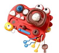 Uonguon Pretend Steering Wheel, Dinosaur Sensory Activity Board, Interactive Kids Exploring Toy, Early Education Learning Tool, 8.07x6.1x2.28in, Ideal for Home, Kindergarten, Red/Green