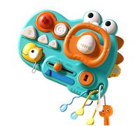 Uonguon Pretend Steering Wheel, Dinosaur Sensory Activity Board, Kids Exploring Game, Early Education Toy, Interactive Learning Tool, Ideal for Home, Travel, 8.07x6.1x2.28 Inches