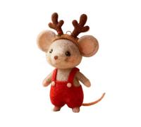 Uonguon Ratón de fieltro - Mini figura de animal | Figura de ratones de fieltro de Navidad - para dormitorio, sala de estar, estantería, interior, alféizares de ventanas de vacaciones