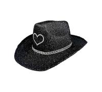 Uonguon Sombrero de brillante, sombrero de vaquera de ala ancha, ropa de discoteca, accesorios para disfraces y accesorios de cosplay, 10,63 x 14,96 x 5,12 pulgadas, ideal para hombres