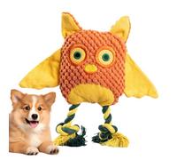Uonguon Squeaky Owl Dog Toy for Aggressive Breeds, Tough Plush Interactive Chewing Toy for Puppies, Pet Training Tool, Healthy Play and Teething Relief, 8.66x8.66 Inches