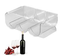 Uonguon Stackable Wine Rack, Countertop Bottle Storage, Practical Vino Organizer, Sturdy Design, (1 To 3 Couplets, White), Perfect For Kitchen Use, Pantry and Cupboard Container