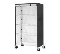 Uonguon Storage Shelf Cover, Shelving Cover Wire Rack, 36.22x18.11x62.2 Inches Windproof Rolling Organizer, Portable Protector for Doors, Clothes, Garage, Warehouse, Bedroom, Organization Needs
