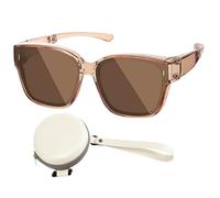 Uonguon Sunglasses Over Glasses, UV Protection Shades, 6.1x5.51x2.28 Inches Foldable Sun Eyewear, Wrap Around Sport Fit, Comfortable Vision, Ideal for Travel, Beach, Biking, Hiking, Men, Women