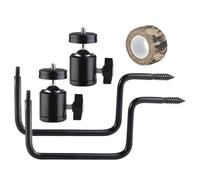 Uonguon Tree Camera Mount - Heavy Duty Metal Bracket Set for Wildlife Trail Monitoring, Stable Outdoor Camera Holder for Wall Tree Hiking Camping Night Photography Video Recording, Two Pack Black