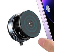 Uonguon Vacuum Magnetic Phone Holder, Holder Magnet Stand, 360 Rotatable Strong Support, Car Interior Accessories, Suction Base Mount for Dashboard, Compact Black Design