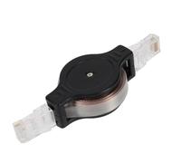 Uonlytech 1.5m Cable Ethernet Retráctil Mini Negro Conector para Ligero y Portátil para Ordenador y Tv Oculta Cables Eficientemente