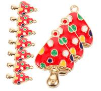 Uonlytech 1 Juego Colgantes De Hongos Coloridos Joyas Diy Accesorios Collares De Único 10 Piezas