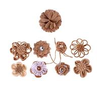 Uonlytech 1 Juego Decoración Floral De Lino De Boda Accesorios Para Manualidades Y Fiestas Flores De Yute Naturales Para Diy Estilo Rústico Y Elegante Para Bodas Y Celebraciones 9 Piezas