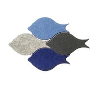 Uonlytech 1 Juego Tablero De Notas De Fieltro Forma De Peces De Cartoon De Decoración Autoadhesiva Para Paredes Para Fondos Personalizados Y Exhibiciones De Fotos Gris Oscuro Azul 4 Piezas