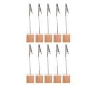 Uonlytech 10 Clips para Notas de Tarjetas de Madera y Hierro para Oficina, Porta Tarjetas de Visita y Soporte para Fotos que Previene Caídas