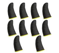 Uonlytech 10 Fundas para Dedos para Juegos para El Sudor para El Control Móvil Pantalla Táctil Funda para Pulgar Fibra Amarilla Y Plateada para Juego de Pollo