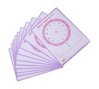 Uonlytech 10 hojas de papel para enseñar la hora: papel reutilizable de doble cara con borrado en seco para contar la hora y aprender matemáticas a temprana edad.