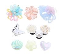 Uonlytech 10 piezas Clips Decorativos para Zapatos con Flores de Cristal y Perlas Hebillas Elegantes con Mariposas Plateadas y Flores Azul Pastel Accesorios Desmontables para Tacones Bodas