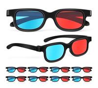 Uonlytech 10 Piezas Gafas 3D para Cine y Proyector, 10, para Ver Películas en Casa, Compatibles con Pantallas de Teatro, Rojo Azul