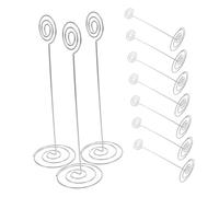 Uonlytech 10 Piezas Soportes de Mesa para Tarjetas y Fotos Clips con Base Redonda Plateada para Bodas Fiestas Oficina y Restaurante Soporte Memo Elegante y Multifuncional
